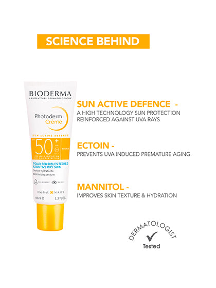 Photoderm Creme SPF 50+ Sunscreen For Normal to Dry Senstive Skin - No White Cast