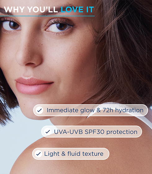 Hydrabio Perfecteur SPF30 3-in-1 Hydrating Sunscreen with Glow – 72H Moisturizing Radiance Fluid