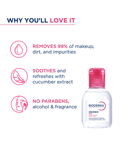 Sensibio H2O -  Dermatological Micellar Water - Gently Removes Makeup Prevents Clogged Pores