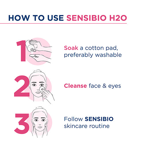 Sensibio H2O Dermatological Micellar Water - Gently Removes Makeup Prevents Clogged Pores Pump Bottle